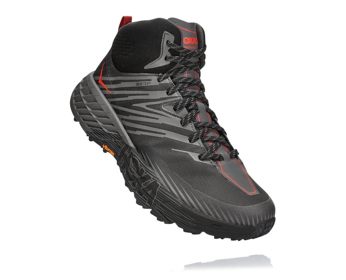 Hoka One One Speedgoat Mid Gore-Tex 2 Férfi Túrabakancs Sötét Szürke [XAFWY-6170]